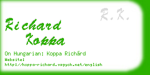 richard koppa business card