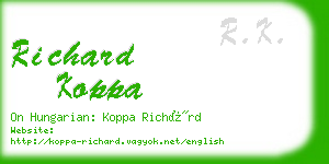 richard koppa business card